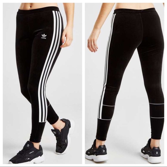 adidas Pants - Adidas Original 3-Stripe Velvet Leggings